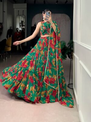 this silk paithani lehenga choli is where traditional zari weaving meets graceful lace borders crafted for moments that deserve royalty