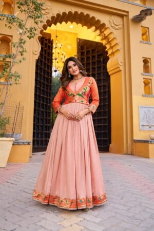 an elegant blend of comfort and tradition, designed in luxurious vichitra silk with a beautifully flowing flair ynf5304owt