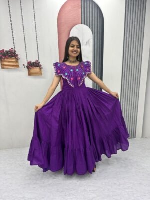 launching trending handwork gown heavy embroidery thread khatli work