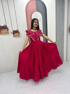 launching trending handwork gown heavy embroidery thread khatli work