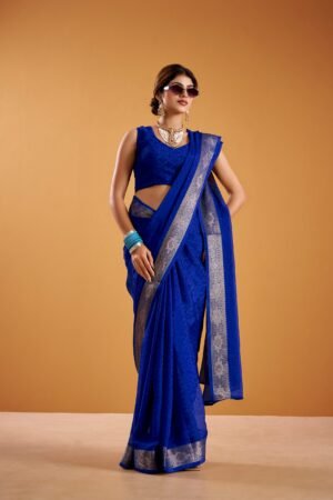 This poly shimmer saree with exquisite weaving border is your perfect pick for festive vibes, evening parties, or special occasions YNF7911RBL