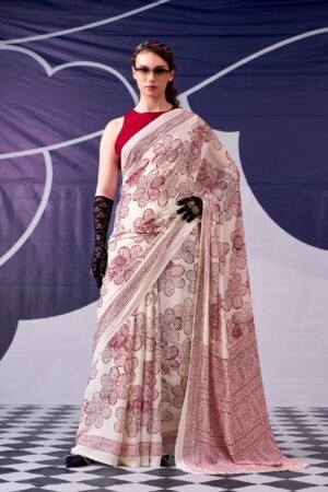 classic beauty redefined with its silky smooth texture and artistic floral detailing, this saree is the perfect blend of tradition and trend ynf7210pec