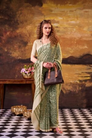 timeless tussar silk with graceful prints a saree that speaks elegance in every drape ynf7014slm