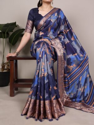 the raw beauty of tussar silk paired with a smooth viscose border pure elegance in every drape ynf7059nbl