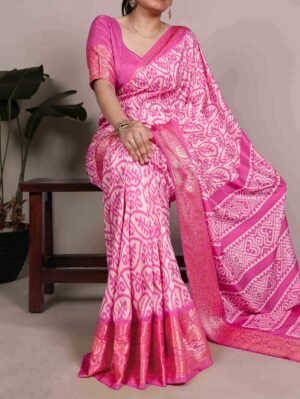 the raw beauty of tussar silk paired with a smooth viscose border pure elegance in every drape ynf7059nbl