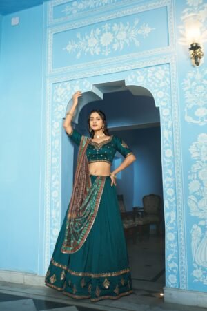 this silk paithani lehenga choli is where traditional zari weaving meets graceful lace borders crafted for moments that deserve royalty