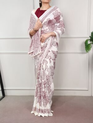 classic beauty redefined with its silky smooth texture and artistic floral detailing, this saree is the perfect blend of tradition and trend ynf7210mrn (copy)