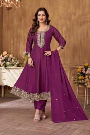 fabzoo women luxurious embroidered suit with trouser and dupatta